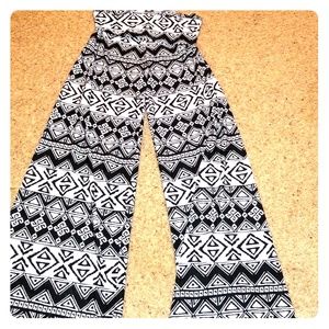 Black and white palazzo pants